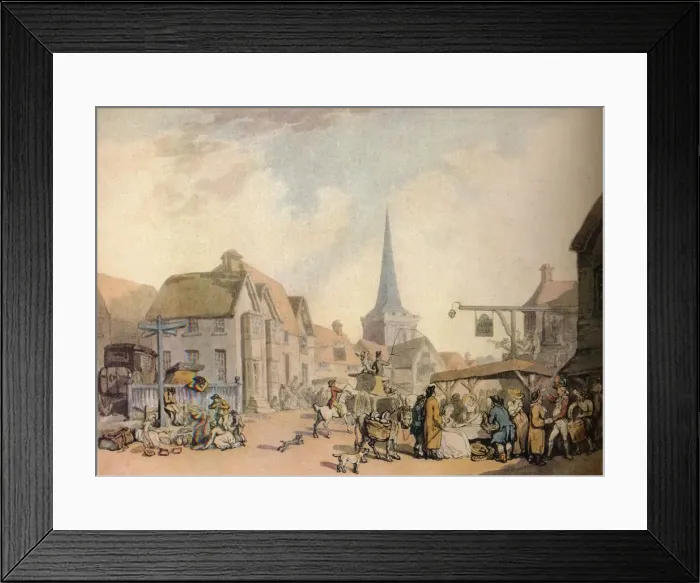 Framed Print : An old English Village Scene, c18th century. (1941). Artist: Thomas Rowlandson Framed Print : An old English Village Scene, c18th century. (1941). Artist: Thomas Rowlandson