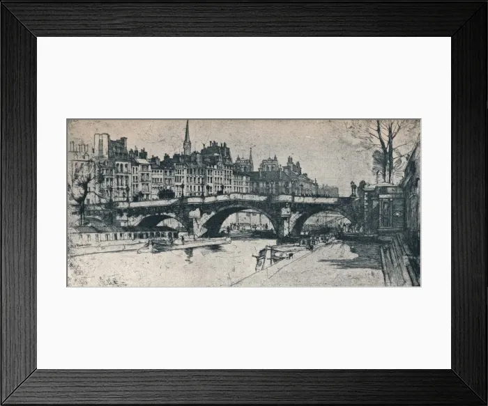 Framed Print : Pont Neuf: plate one from the Paris Set, 1904. Artist: David Young Cameron Framed Print : Pont Neuf: plate one from the Paris Set, 1904. Artist: David Young Cameron