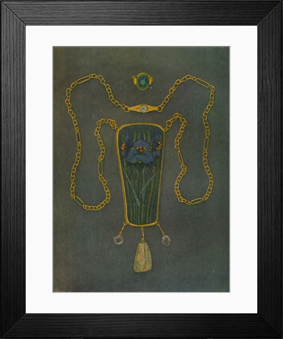 Framed Print : A Necklet in Gold, Enamel and Precious Stones, c1901. Artist: Nelson Ethelred Dawson Framed Print : A Necklet in Gold, Enamel and Precious Stones, c1901. Artist: Nelson Ethelred Dawson