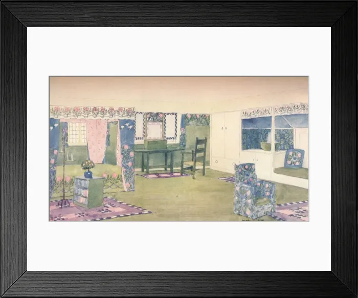 Framed Print : A Country Cottage: Design for Bedroom, c1900 (1902). Artist: Mackay Hugh Baillie Scott Framed Print : A Country Cottage: Design for Bedroom, c1900 (1902). Artist: Mackay Hugh Baillie Scott