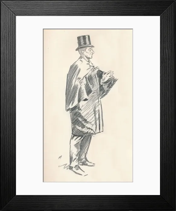 Framed Print : Lead pencil sketch by Phil May, c19th century (1903-1904). Artist: Philip William May Framed Print : Lead pencil sketch by Phil May, c19th century (1903-1904). Artist: Philip William May