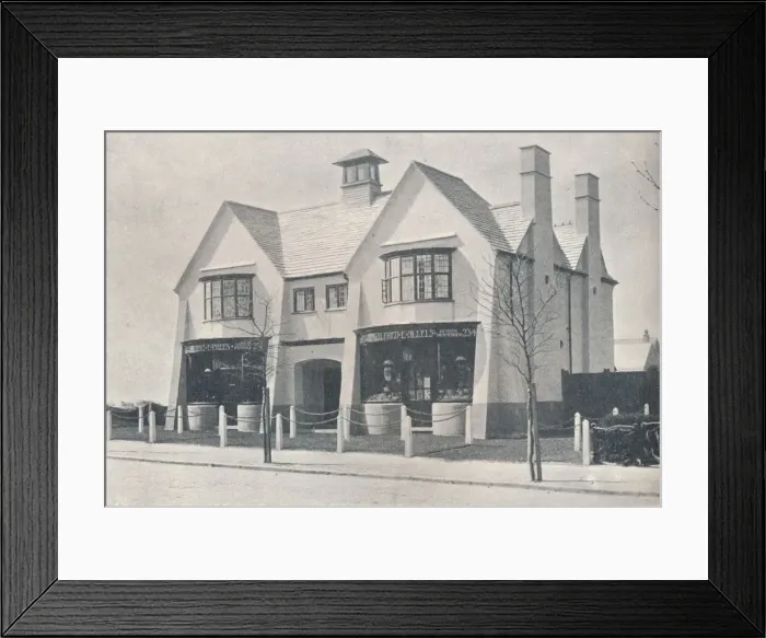 Framed Print : Bournville: two of the Village Shops, by WA Harvey, c1900 (1901-1902) Framed Print : Bournville: two of the Village Shops, by WA Harvey, c1900 (1901-1902)