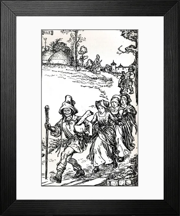 Framed Print : The Golden Goose from Grimms Household Tales, c1900 (1901-1902). Artist: Robert Anning Bell Framed Print : The Golden Goose from Grimms Household Tales, c1900 (1901-1902). Artist: Robert Anning Bell