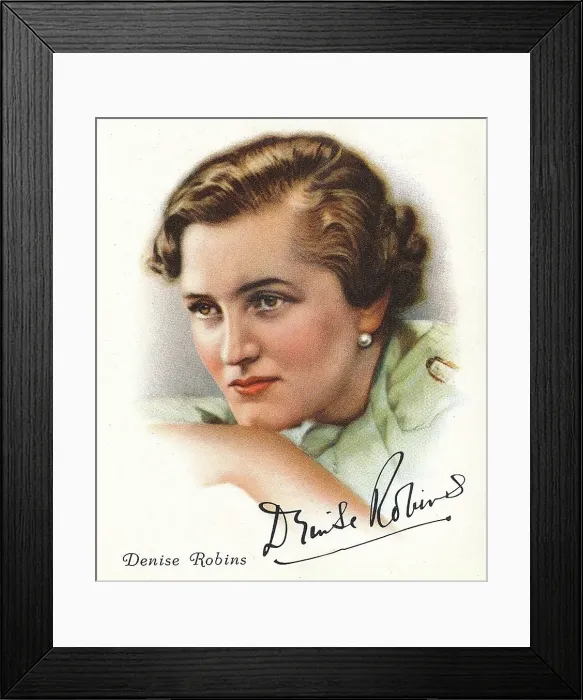 Framed Print : Denise Robins, 1937. Artists: Unknown, WD & HO Wills Framed Print : Denise Robins, 1937. Artists: Unknown, WD & HO Wills