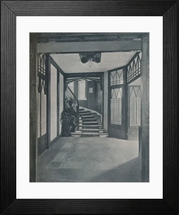 Framed Print : The floor and staircase of Behrens House, designed by Peter Behrens, 1901 Framed Print : The floor and staircase of Behrens House, designed by Peter Behrens, 1901