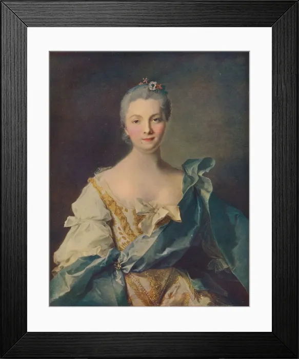 Framed Print : Portrait of a Young Woman, 18th century. Artist: Jean-Marc Nattier Framed Print : Portrait of a Young Woman, 18th century. Artist: Jean-Marc Nattier