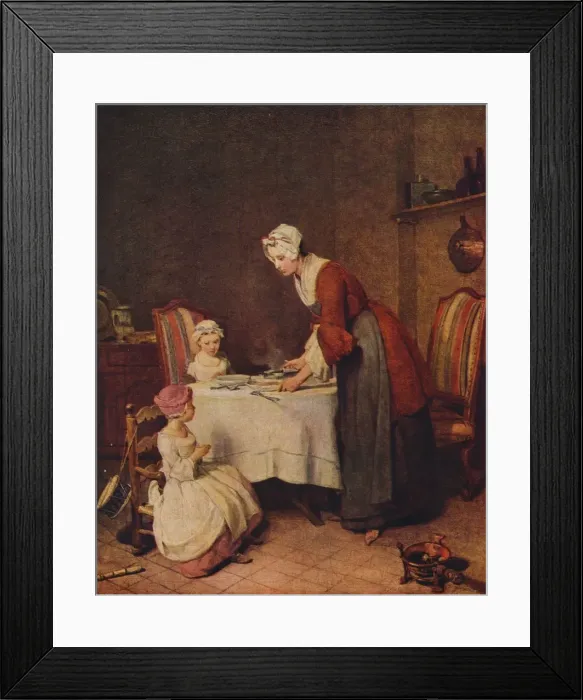 Framed Print : Grace or Le Benedicite (French title), c1740. Artist: Jean-Simeon Chardin Framed Print : Grace or Le Benedicite (French title), c1740. Artist: Jean-Simeon Chardin