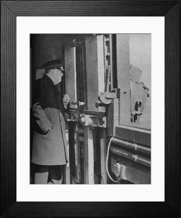 Framed Print : Mr. Churchill on the bridge of the warship, 1943-44 Framed Print : Mr. Churchill on the bridge of the warship, 1943-44