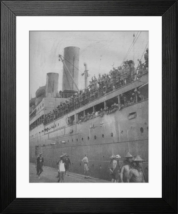 Framed Print : At Singapore Indian troops arrive to take part in the defence of the great fortress-port. 1941 Framed Print : At Singapore Indian troops arrive to take part in the defence of the great fortress-port. 1941