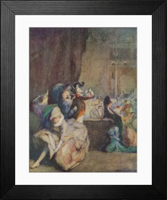 Framed Print : Scene at Masked Ball, c19th century. Artist: Claude Allin Shepperson Framed Print : Scene at Masked Ball, c19th century. Artist: Claude Allin Shepperson