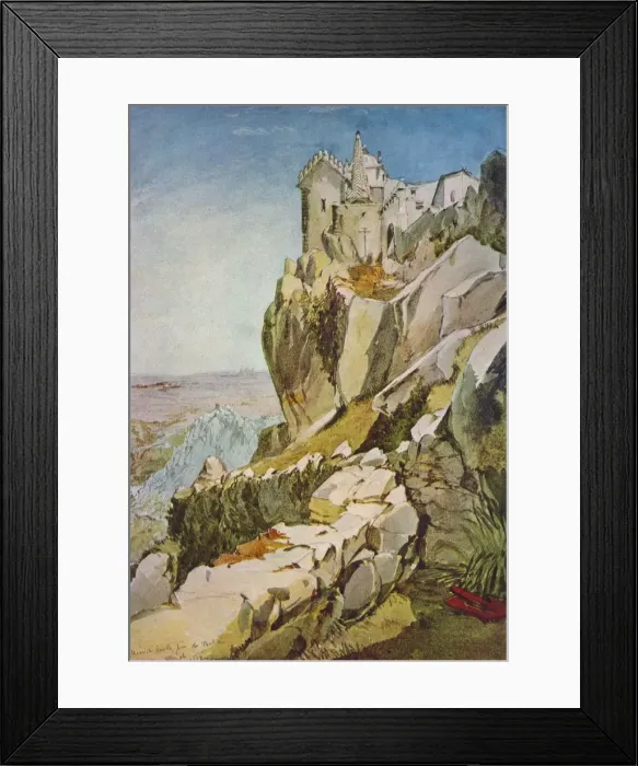 Framed Print : Sketch in Portugal; Moorish Castle from the Penha; Moorish Castle, Mafra, 1837. Artist: James Holland Framed Print : Sketch in Portugal; Moorish Castle from the Penha; Moorish Castle, Mafra, 1837. Artist: James Holland
