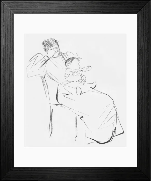 Framed Print : Study in Line, c1898. Artist: Jean Louis Forain Framed Print : Study in Line, c1898. Artist: Jean Louis Forain