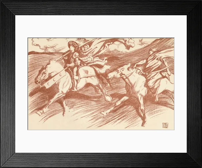 Framed Print : The Knight and his Companions, c1898. Artist: Byam Shaw Framed Print : The Knight and his Companions, c1898. Artist: Byam Shaw