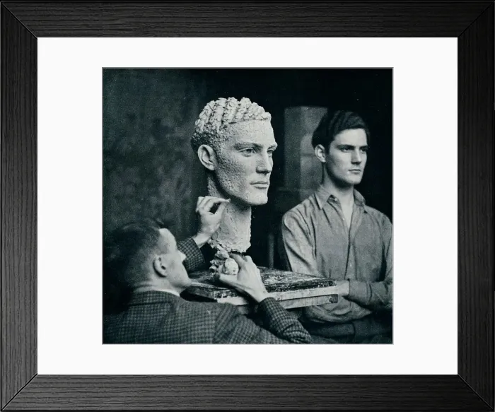 Framed Print : Working on a Portrait of Mr. Duncan Guthrie, c1935 Framed Print : Working on a Portrait of Mr. Duncan Guthrie, c1935