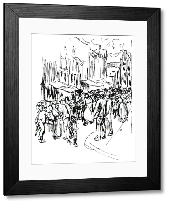Framed Print : Pen and ink study, c19th century. Artist: Max Liebermann Framed Print : Pen and ink study, c19th century. Artist: Max Liebermann
