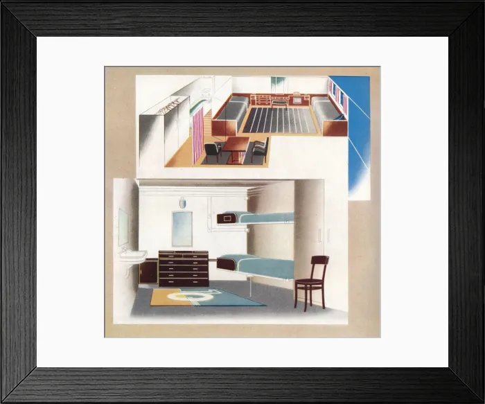 Framed Print : The new Orient Liner contributes toward a new standard of decoration, 1935 Framed Print : The new Orient Liner contributes toward a new standard of decoration, 1935