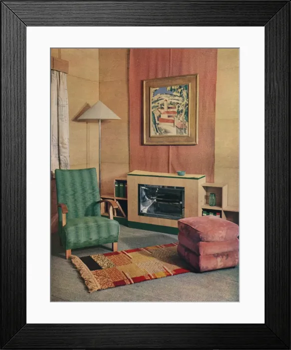 Framed Print : A sitting room with a painting by J. D. Fergusson above the fire, 1935 Framed Print : A sitting room with a painting by J. D. Fergusson above the fire, 1935