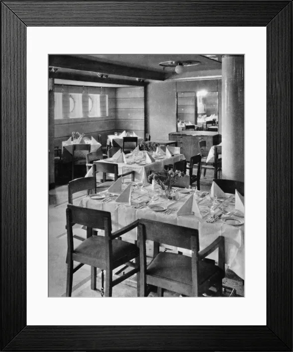 Framed Print : Part of the Tourist Dining Saloon, 1935 Framed Print : Part of the Tourist Dining Saloon, 1935