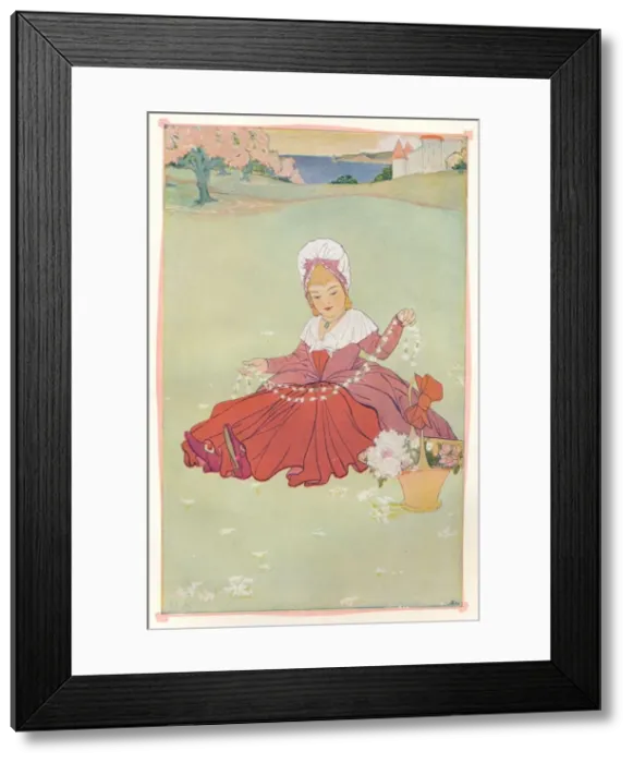 Framed Print : The Daisy Chain, c1898. Artist: Francis Ernest Jackson Framed Print : The Daisy Chain, c1898. Artist: Francis Ernest Jackson