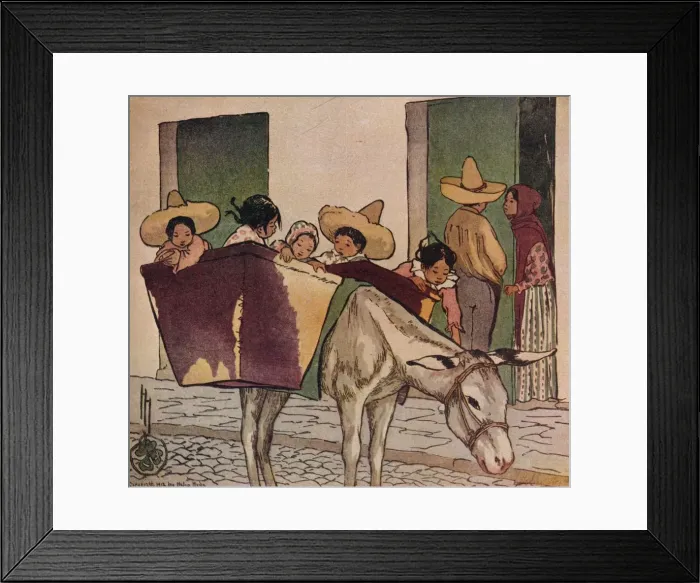 Framed Print : An Interlude - The Breadmans Donkey, 1912. Artist: Helen Hyde Framed Print : An Interlude - The Breadmans Donkey, 1912. Artist: Helen Hyde