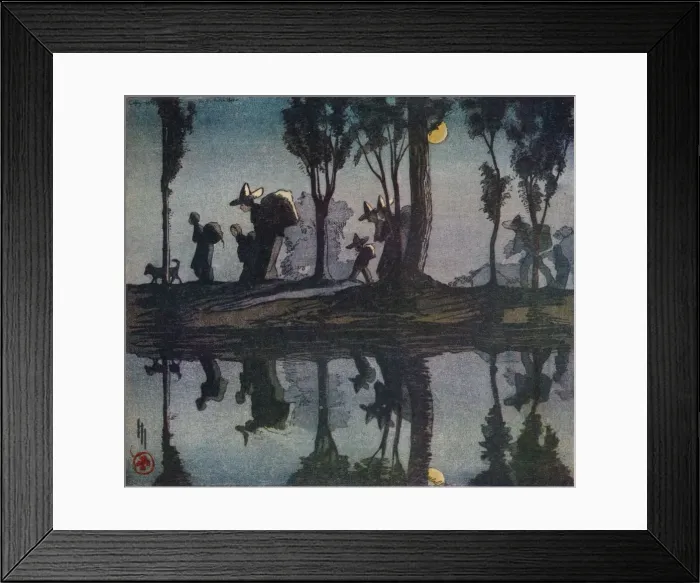 Framed Print : Reflections, 1912. Artist: Helen Hyde Framed Print : Reflections, 1912. Artist: Helen Hyde