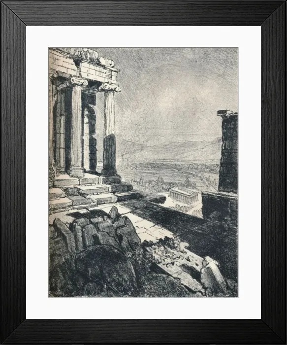 Framed Print : Temple of Theseus from the Acropolis, c1913. Artist: Joseph Pennell Framed Print : Temple of Theseus from the Acropolis, c1913. Artist: Joseph Pennell