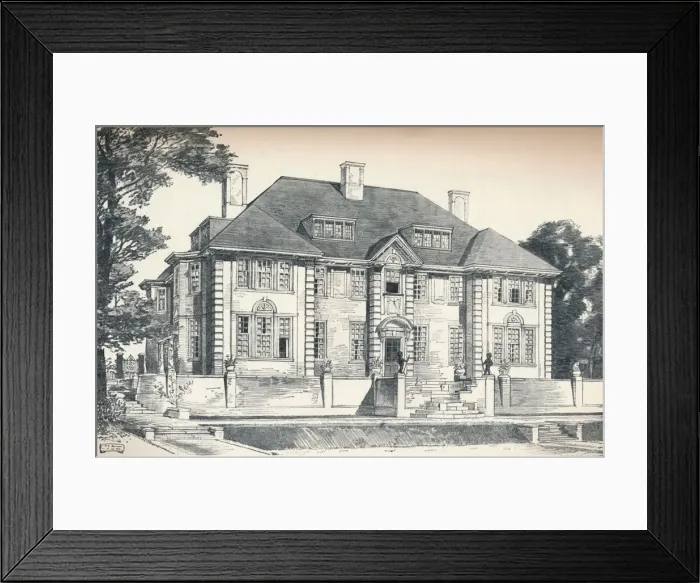Framed Print : Design for a house at Hampstead By C. H. B. Quennell, c1913 Framed Print : Design for a house at Hampstead By C. H. B. Quennell, c1913