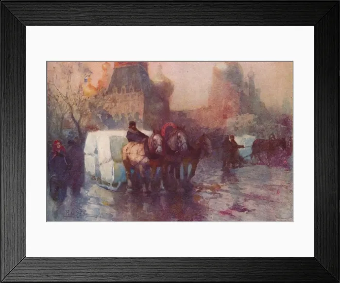 Framed Print : Ice Carrying in Moscow, c19th century. Artist: Paolo Sala Framed Print : Ice Carrying in Moscow, c19th century. Artist: Paolo Sala