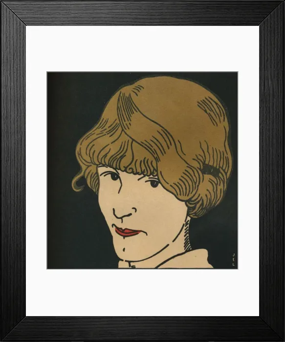 Framed Print : Masque Aux Cheveux D Or. 1912. Artist: Jean-Emile Laboureur Framed Print : Masque Aux Cheveux D Or. 1912. Artist: Jean-Emile Laboureur