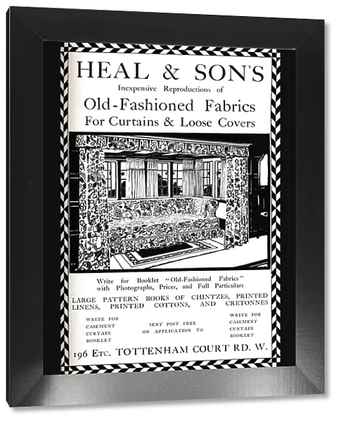An advertisement for Heal & Sons of Tottenham Court Road, London, 1908