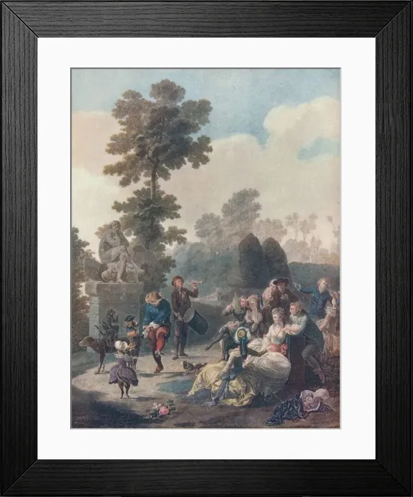 Framed Print : Le Tambourine, c1780. Artist: Charles-Melchior Descourtis Framed Print : Le Tambourine, c1780. Artist: Charles-Melchior Descourtis