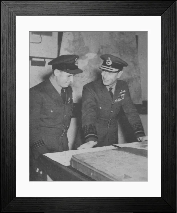 Framed Print : H. M. The King learns details of the R. A. F. raid on the Ruhr dams on May 17, 1943, 1943-44 Framed Print : H. M. The King learns details of the R. A. F. raid on the Ruhr dams on May 17, 1943, 1943-44