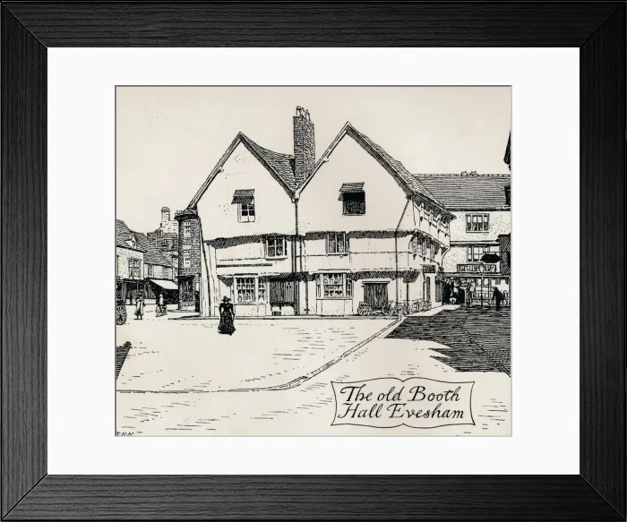 Framed Print : The old Booth Hall, Evesham, 19th century. Artist: Edmund Hort New Framed Print : The old Booth Hall, Evesham, 19th century. Artist: Edmund Hort New