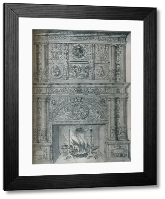 Framed Print : Drawing of Chimney-Piece, c1537. Artist: Hans Holbein the Younger Framed Print : Drawing of Chimney-Piece, c1537. Artist: Hans Holbein the Younger
