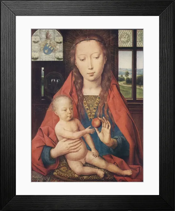 Framed Print : Madonna and Child, from The Diptych of Maerten van Nieuwenhove, 1487. Artist: Hans Memling Framed Print : Madonna and Child, from The Diptych of Maerten van Nieuwenhove, 1487. Artist: Hans Memling