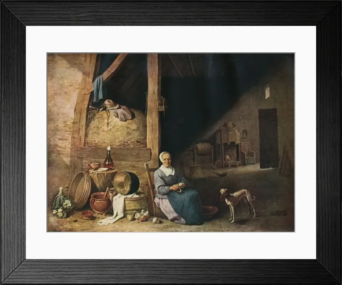 Framed Print : An Old Woman Peeling Pears, c1640 Framed Print : An Old Woman Peeling Pears, c1640