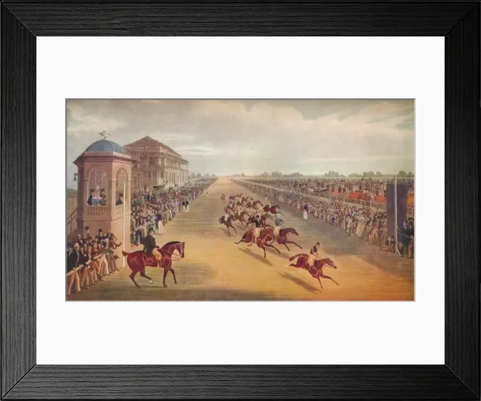 Framed Print : Race for the Great St. Leger Stakes, 1836, 1837. Artist: John Harris Framed Print : Race for the Great St. Leger Stakes, 1836, 1837. Artist: John Harris