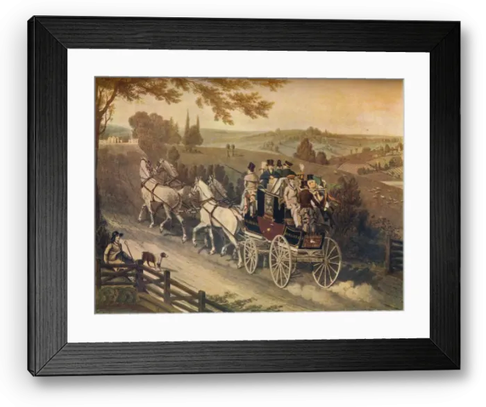 Framed Print : Stage Coach, c19th century. Artist: Matthew Dubourg Framed Print : Stage Coach, c19th century. Artist: Matthew Dubourg