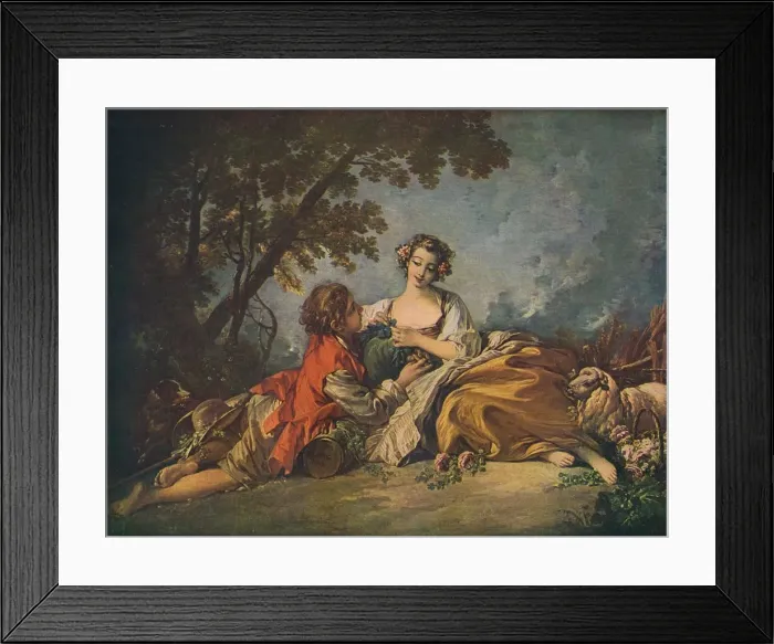 Framed Print : Pastoral Subject, 18th century. Artist: Francois Boucher Framed Print : Pastoral Subject, 18th century. Artist: Francois Boucher