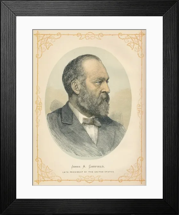 Framed Print : James A Garfield, 20th United States president, 1893 Framed Print : James A Garfield, 20th United States president, 1893