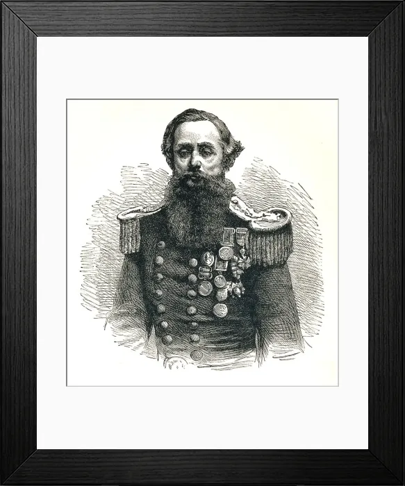 Framed Print : Captain Cowper Phipps Coles, (1819-1870), English naval captain and inventor, 1893 Framed Print : Captain Cowper Phipps Coles, (1819-1870), English naval captain and inventor, 1893