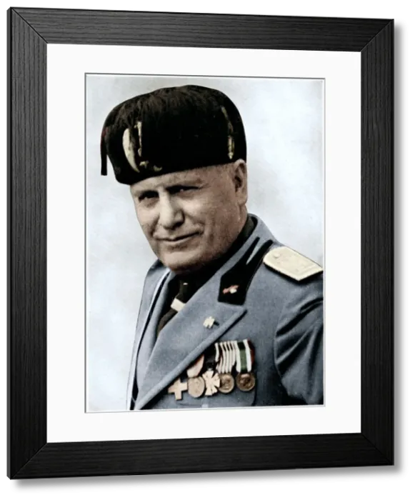 Framed Print : Benito Mussolini, Italian fascist dictator, 20th century. Artists: Mussolini, Unknown Framed Print : Benito Mussolini, Italian fascist dictator, 20th century. Artists: Mussolini, Unknown