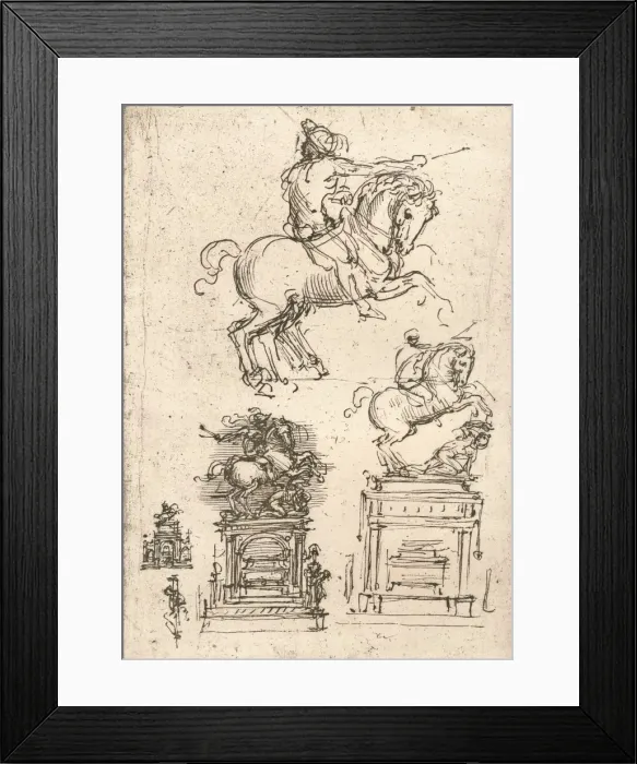 Framed Print : Study for the Sforza Monument, c1482-c1499 (1883). Artist: Leonardo da Vinci Framed Print : Study for the Sforza Monument, c1482-c1499 (1883). Artist: Leonardo da Vinci