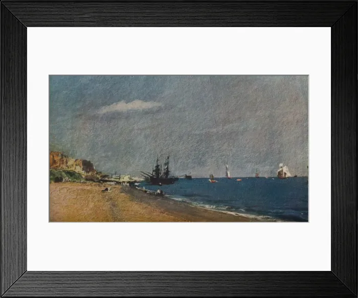 Framed Print : Brighton Beach, with Colliers, 1824. Artist: John Constable Framed Print : Brighton Beach, with Colliers, 1824. Artist: John Constable