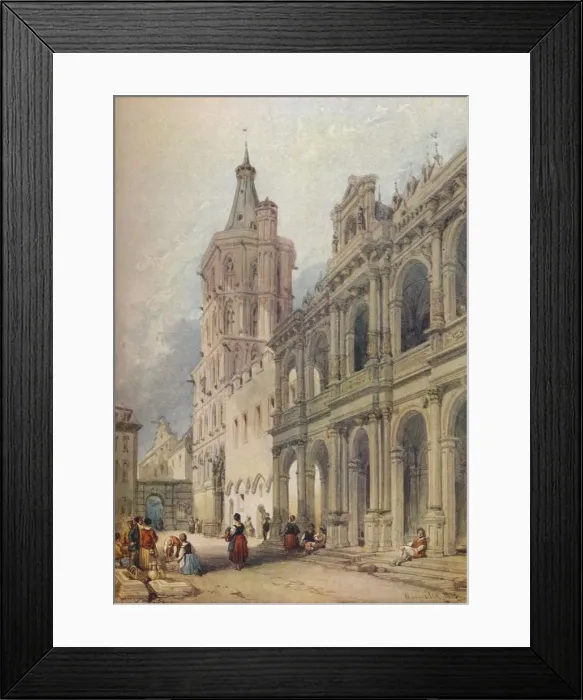Framed Print : Town Hall, Cologne, c1841. Artist: William Leighton Leitch Framed Print : Town Hall, Cologne, c1841. Artist: William Leighton Leitch