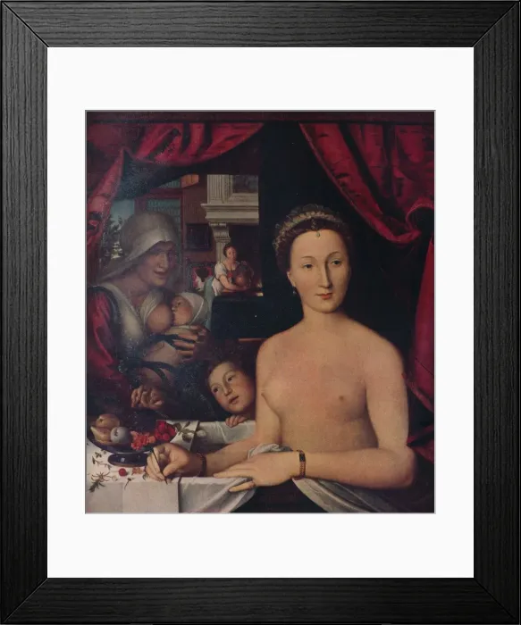 Framed Print : Dame Au Bain (A Lady in Her Bath), c1571. Artist: Francois Clouet Framed Print : Dame Au Bain (A Lady in Her Bath), c1571. Artist: Francois Clouet