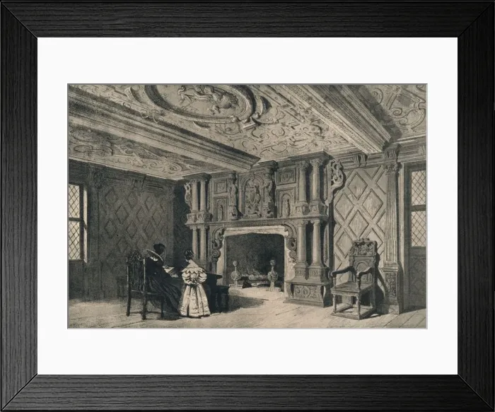 Framed Print : The drawing-room, Park Hall, Shropshire, 1915 Framed Print : The drawing-room, Park Hall, Shropshire, 1915