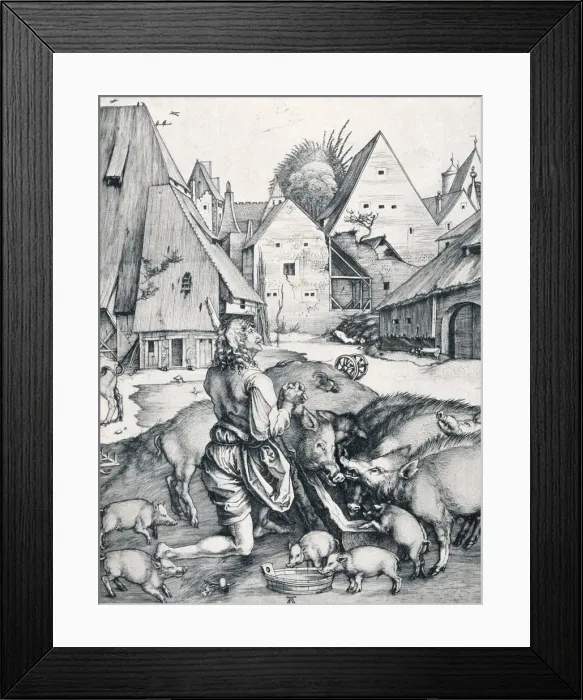 Framed Print : The Prodigal Son, 1495 (1906). Artist: Albrecht Durer Framed Print : The Prodigal Son, 1495 (1906). Artist: Albrecht Durer