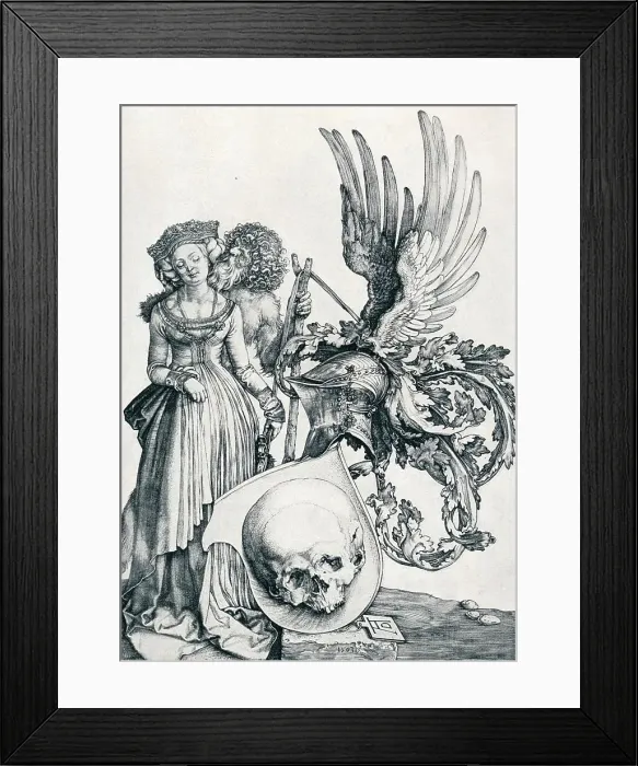 Framed Print : Coat of Arms with a Skull, 1503 (1906). Artist: Albrecht Durer Framed Print : Coat of Arms with a Skull, 1503 (1906). Artist: Albrecht Durer