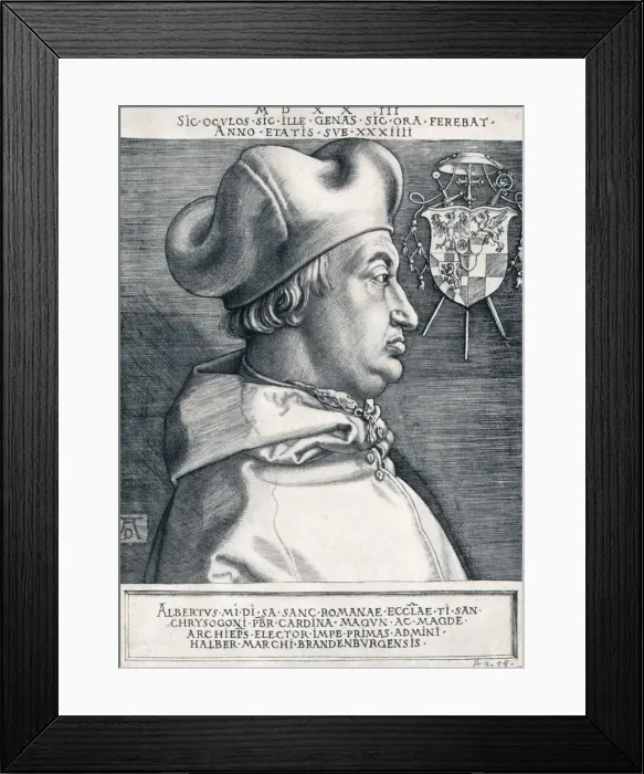 Framed Print : Cardinal Albrecht of Brandenburg (The Great Cardinal), 1523 (1906). Artist: Albrecht Durer Framed Print : Cardinal Albrecht of Brandenburg (The Great Cardinal), 1523 (1906). Artist: Albrecht Durer
